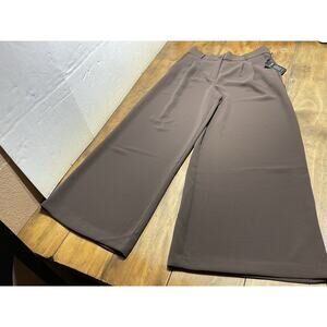 NWT LOFT Versa Crepe Drape Palazzo Pant in Brown Size 12 NWT